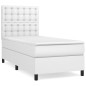 vidaXL Boxspringbett mit Matratze Weiß 80x200 cm Kunstleder vidaXL Boxspringbett mit Matratze Weiß 80x200 cm Kunstleder