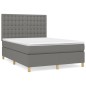 vidaXL Boxspringbett mit Matratze Dunkelgrau 140x200 cm Stoff vidaXL Boxspringbett mit Matratze Dunkelgrau 140x200 cm Stoff