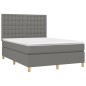 vidaXL Boxspringbett mit Matratze Dunkelgrau 140x200 cm Stoff vidaXL Boxspringbett mit Matratze Dunkelgrau 140x200 cm Stoff