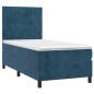 vidaXL Boxspringbett mit Matratze Dunkelblau 80x200 cm Samt vidaXL Boxspringbett mit Matratze Dunkelblau 80x200 cm Samt