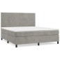 vidaXL Boxspringbett mit Matratze Hellgrau 180x200 cm Samt vidaXL Boxspringbett mit Matratze Hellgrau 180x200 cm Samt