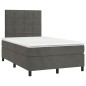 vidaXL Boxspringbett mit Matratze Dunkelgrau 120x200 cm Samt vidaXL Boxspringbett mit Matratze Dunkelgrau 120x200 cm Samt