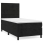 vidaXL Boxspringbett mit Matratze Schwarz 90x200 cm Samt vidaXL Boxspringbett mit Matratze Schwarz 90x200 cm Samt