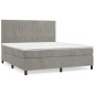 vidaXL Boxspringbett mit Matratze Hellgrau 140x200 cm Samt vidaXL Boxspringbett mit Matratze Hellgrau 140x200 cm Samt