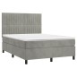 vidaXL Boxspringbett mit Matratze Hellgrau 140x200 cm Samt vidaXL Boxspringbett mit Matratze Hellgrau 140x200 cm Samt
