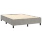 vidaXL Boxspringbett mit Matratze Hellgrau 140x200 cm Samt vidaXL Boxspringbett mit Matratze Hellgrau 140x200 cm Samt