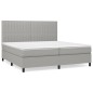 vidaXL Boxspringbett mit Matratze Hellgrau 200x200 cm Stoff vidaXL Boxspringbett mit Matratze Hellgrau 200x200 cm Stoff