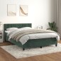 vidaXL Boxspringbett mit Matratze Dunkelgrün 140x200 cm Samt vidaXL Boxspringbett mit Matratze Dunkelgrün 140x200 cm Samt