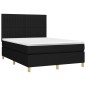 vidaXL Boxspringbett mit Matratze Schwarz 140x200 cm Stoff vidaXL Boxspringbett mit Matratze Schwarz 140x200 cm Stoff