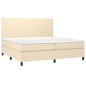 vidaXL Boxspringbett mit Matratze Creme 200x200 cm Stoff vidaXL Boxspringbett mit Matratze Creme 200x200 cm Stoff