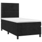 vidaXL Boxspringbett mit Matratze Schwarz 90x200 cm Samt vidaXL Boxspringbett mit Matratze Schwarz 90x200 cm Samt