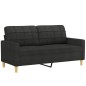vidaXL 2-Sitzer-Sofa mit Zierkissen Schwarz 140 cm Stoff vidaXL 2-Sitzer-Sofa mit Zierkissen Schwarz 140 cm Stoff