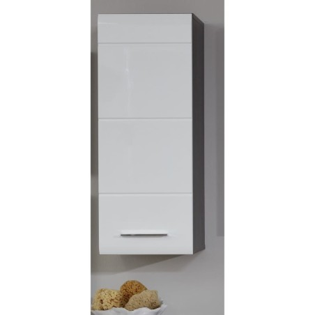 Trendteam Wandschrank Line Weiß und Rauchsilbern
