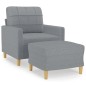 vidaXL Sessel mit Hocker Hellgrau 60 cm Stoff vidaXL Sessel mit Hocker Hellgrau 60 cm Stoff