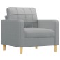 vidaXL Sessel mit Hocker Hellgrau 60 cm Stoff vidaXL Sessel mit Hocker Hellgrau 60 cm Stoff