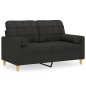 vidaXL 2-Sitzer-Sofa mit Zierkissen Schwarz 120 cm Stoff vidaXL 2-Sitzer-Sofa mit Zierkissen Schwarz 120 cm Stoff