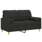 vidaXL 2-Sitzer-Sofa mit Zierkissen Schwarz 120 cm Stoff vidaXL 2-Sitzer-Sofa mit Zierkissen Schwarz 120 cm Stoff