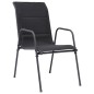 vidaXL Stapelbare Gartenstühle 4 Stk. Stahl und Textilene Schwarz vidaXL Stapelbare Gartenstühle 4 Stk. Stahl und Textilene Schwarz