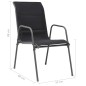 vidaXL Stapelbare Gartenstühle 4 Stk. Stahl und Textilene Schwarz vidaXL Stapelbare Gartenstühle 4 Stk. Stahl und Textilene Schwarz