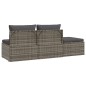vidaXL 3-tlg. Garten-Lounge-Set mit Kissen Grau Poly Rattan vidaXL 3-tlg. Garten-Lounge-Set mit Kissen Grau Poly Rattan
