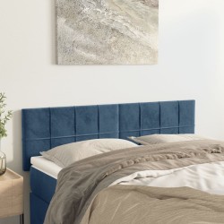 vidaXL Kopfteile 2 Stk. Dunkelblau 72x5x78/88 cm Samt