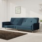 vidaXL Schlafsofa 2-Sitzer mit 2 Kissen Blau Samt vidaXL Schlafsofa 2-Sitzer mit 2 Kissen Blau Samt