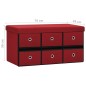 vidaXL Faltbare Sitzbank mit Stauraum Weinrot 76x38x38 cm Leinenoptik vidaXL Faltbare Sitzbank mit Stauraum Weinrot 76x38x38 cm Leinenoptik