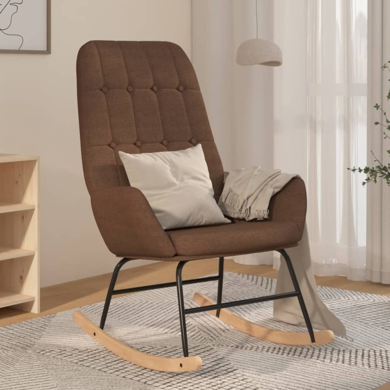 vidaXL Schaukelstuhl Braun Stoff vidaXL Schaukelstuhl Braun Stoff
