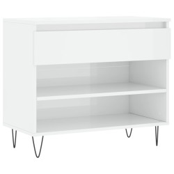 vidaXL Schuhregal Hochglanz-Weiß 70x36x60 cm Holzwerkstoff