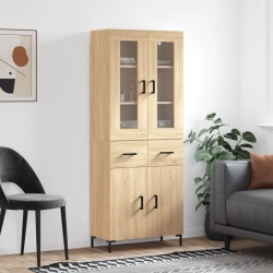 Highboard Sonoma-Eiche 69,5x34x180 cm Holzwerkstoff