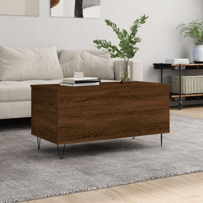 vidaXL Couchtisch Braun Eichen-Optik 90x44,5x45 cm Holzwerkstoff vidaXL Couchtisch Braun Eichen-Optik 90x44,5x45 cm Holzwerkstoff
