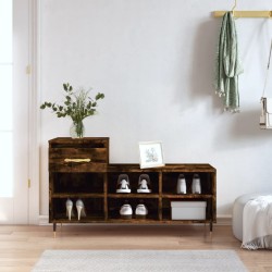 vidaXL Schuhregal Räuchereiche 102x36x60 cm Holzwerkstoff