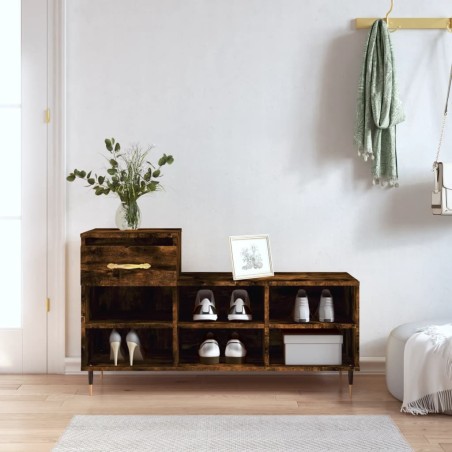 vidaXL Schuhregal Räuchereiche 102x36x60 cm Holzwerkstoff