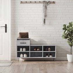vidaXL Schuhregal Betongrau 102x36x60 cm Holzwerkstoff