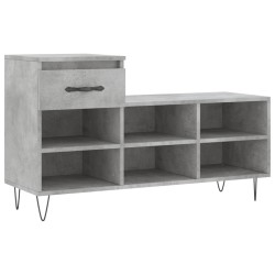vidaXL Schuhregal Betongrau 102x36x60 cm Holzwerkstoff
