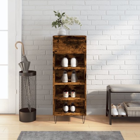 vidaXL Schuhschrank Räuchereiche 40x36x105 cm Holzwerkstoff