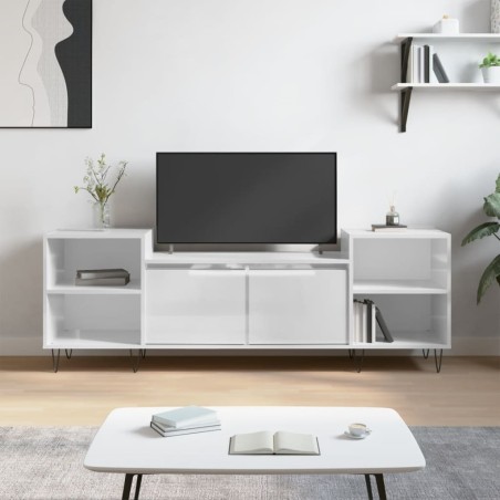 vidaXL TV-Schrank Hochglanz-Weiß 160x35x55 cm Holzwerkstoff