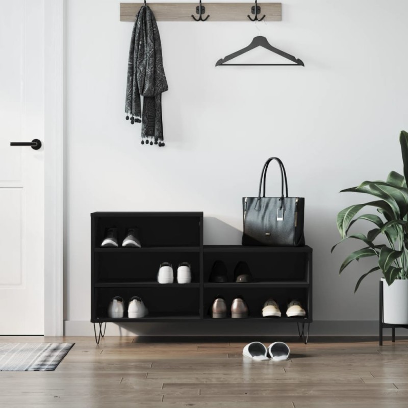 vidaXL Schuhregal Schwarz 102x36x60 cm Holzwerkstoff vidaXL Schuhregal Schwarz 102x36x60 cm Holzwerkstoff