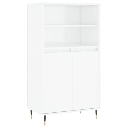 vidaXL Highboard Hochglanz-Weiß 60x36x110 cm Holzwerkstoff
