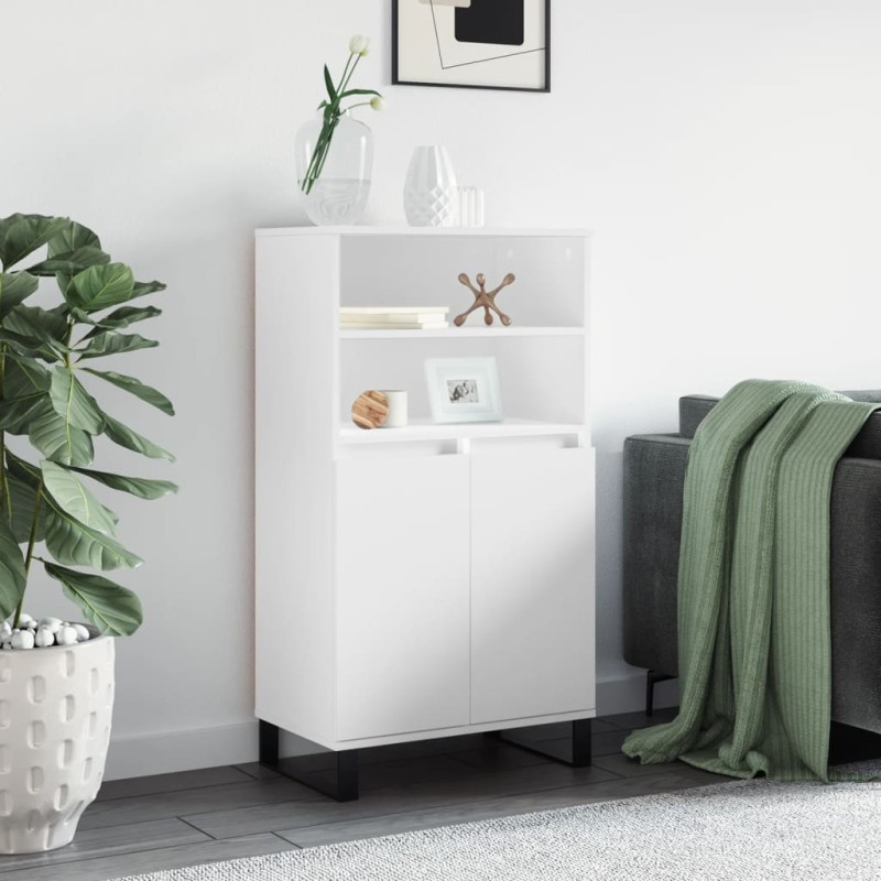 vidaXL Highboard Weiß 60x36x110 cm Holzwerkstoff vidaXL Highboard Weiß 60x36x110 cm Holzwerkstoff