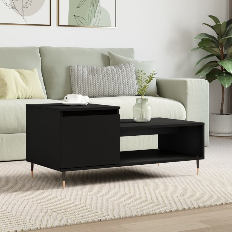 vidaXL Couchtisch Schwarz 100x50x45 cm Holzwerkstoff vidaXL Couchtisch Schwarz 100x50x45 cm Holzwerkstoff