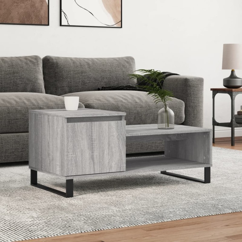 vidaXL Couchtisch Grau Sonoma 100x50x45 cm Holzwerkstoff vidaXL Couchtisch Grau Sonoma 100x50x45 cm Holzwerkstoff