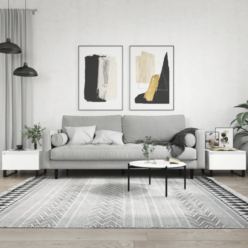 vidaXL Couchtische 2 Stk. Weiß 50x46x35 cm Holzwerkstoff vidaXL Couchtische 2 Stk. Weiß 50x46x35 cm Holzwerkstoff