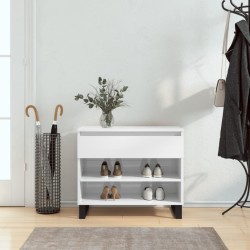vidaXL Schuhregal Hochglanz-Weiß 70x36x60 cm Holzwerkstoff