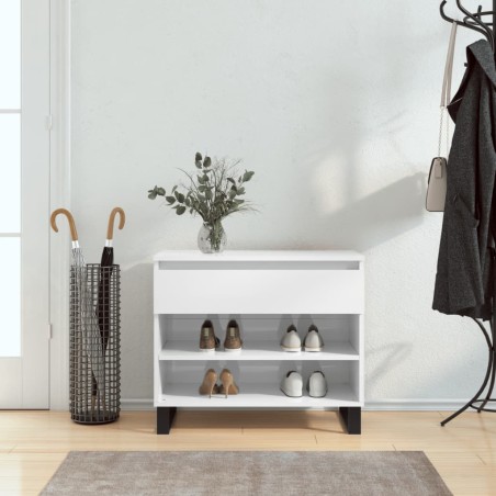 vidaXL Schuhregal Hochglanz-Weiß 70x36x60 cm Holzwerkstoff