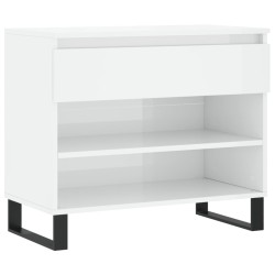 vidaXL Schuhregal Hochglanz-Weiß 70x36x60 cm Holzwerkstoff