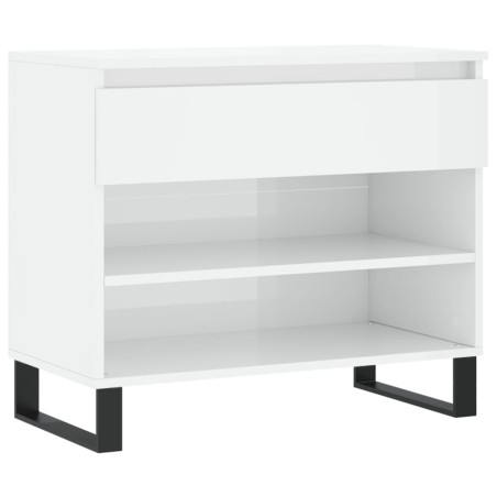 vidaXL Schuhregal Hochglanz-Weiß 70x36x60 cm Holzwerkstoff
