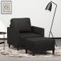 vidaXL Sessel mit Hocker Schwarz 60 cm Kunstleder vidaXL Sessel mit Hocker Schwarz 60 cm Kunstleder