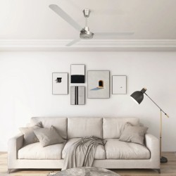 vidaXL Deckenventilator 142 cm Silbern