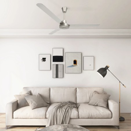 vidaXL Deckenventilator 142 cm Silbern